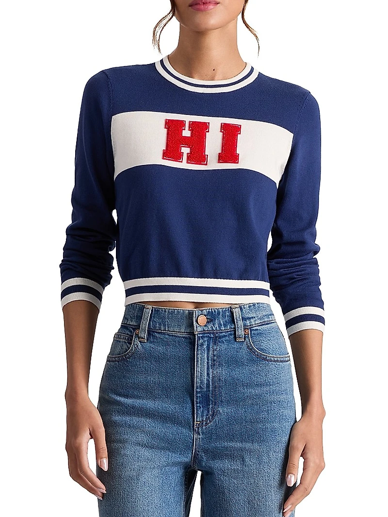 Carolann Stretch-Cotton Crop Sweater