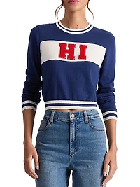Carolann Stretch-Cotton Crop Sweater