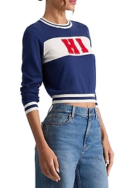Carolann Stretch-Cotton Crop Sweater