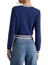 Carolann Stretch-Cotton Crop Sweater