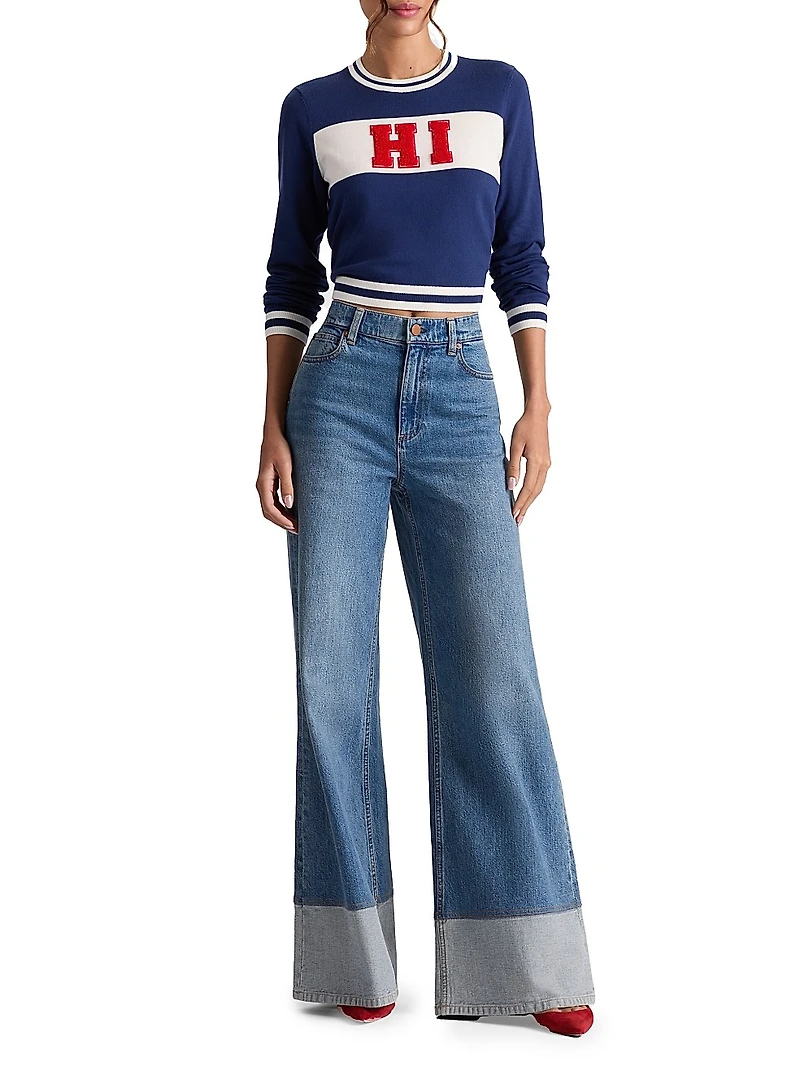 Carolann Stretch-Cotton Crop Sweater
