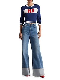 Carolann Stretch-Cotton Crop Sweater
