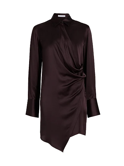 Relaxed-Fit Silk Mini-Shirtdress