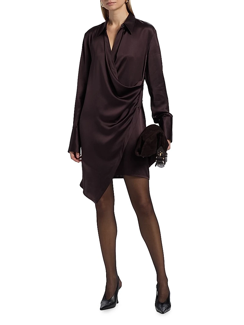 Relaxed-Fit Silk Mini-Shirtdress