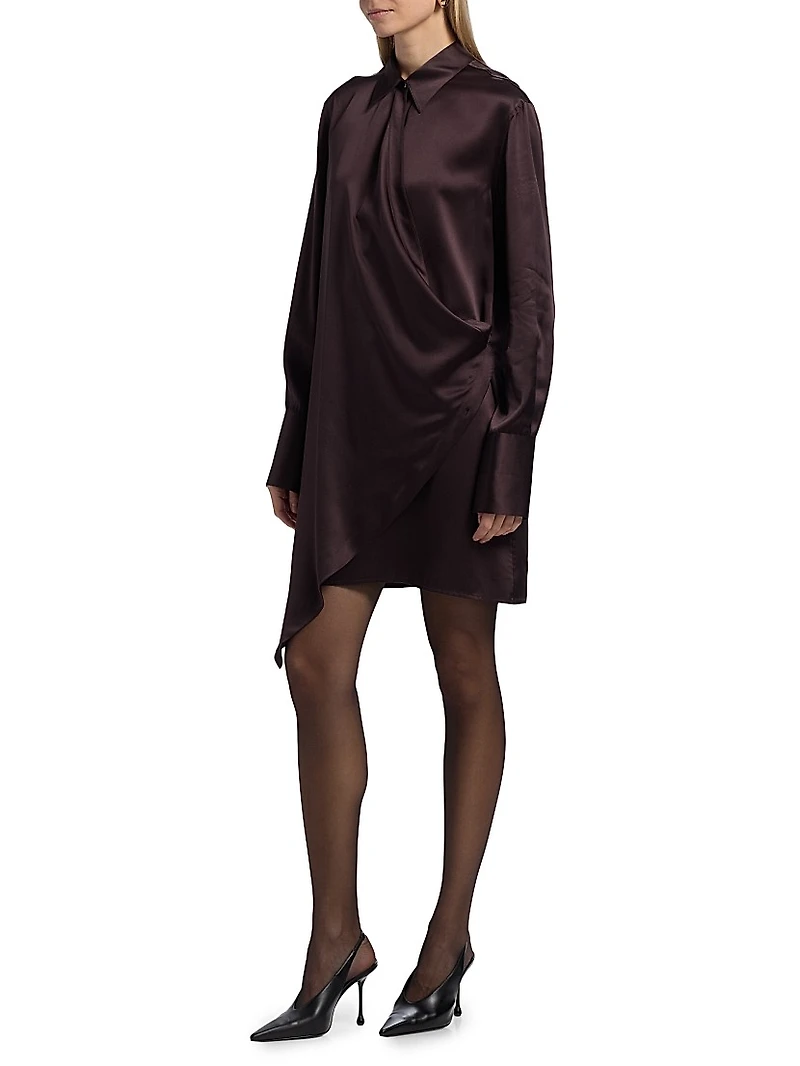 Relaxed-Fit Silk Mini-Shirtdress