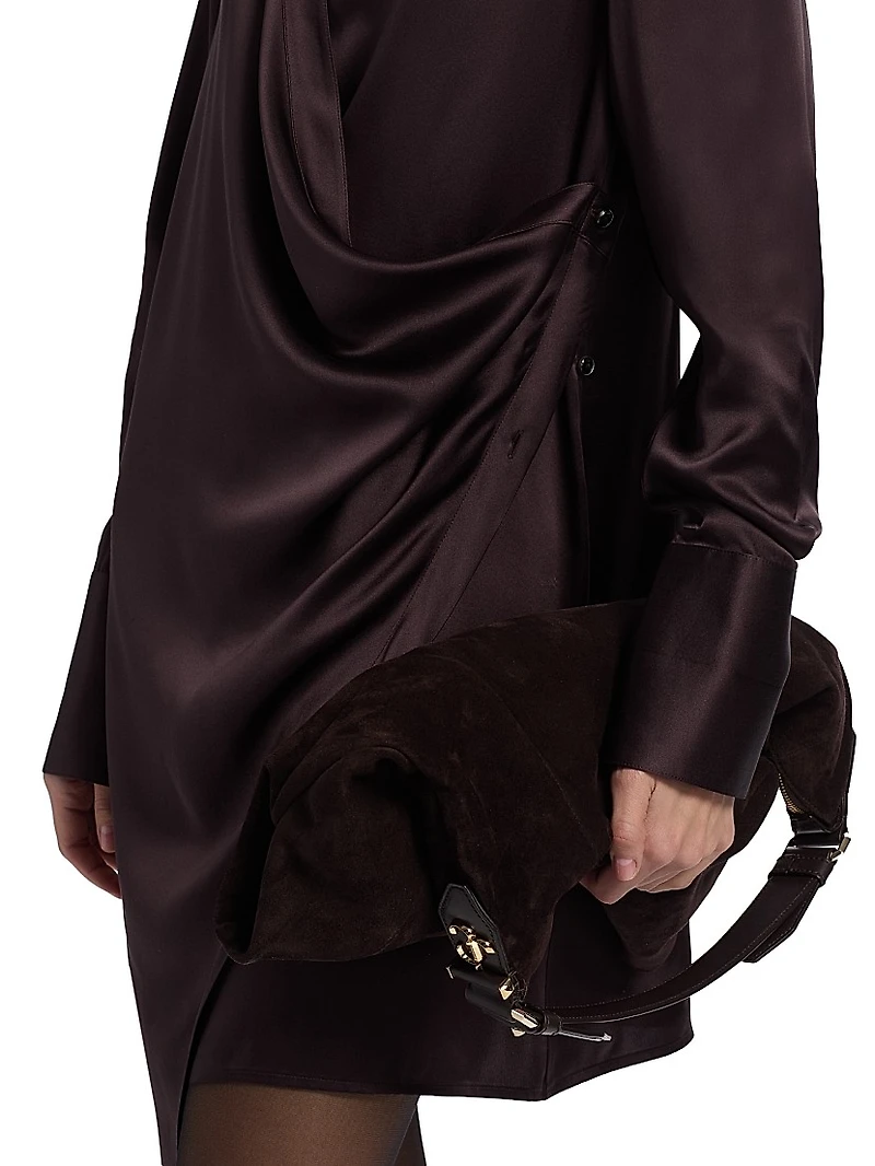 Relaxed-Fit Silk Mini-Shirtdress