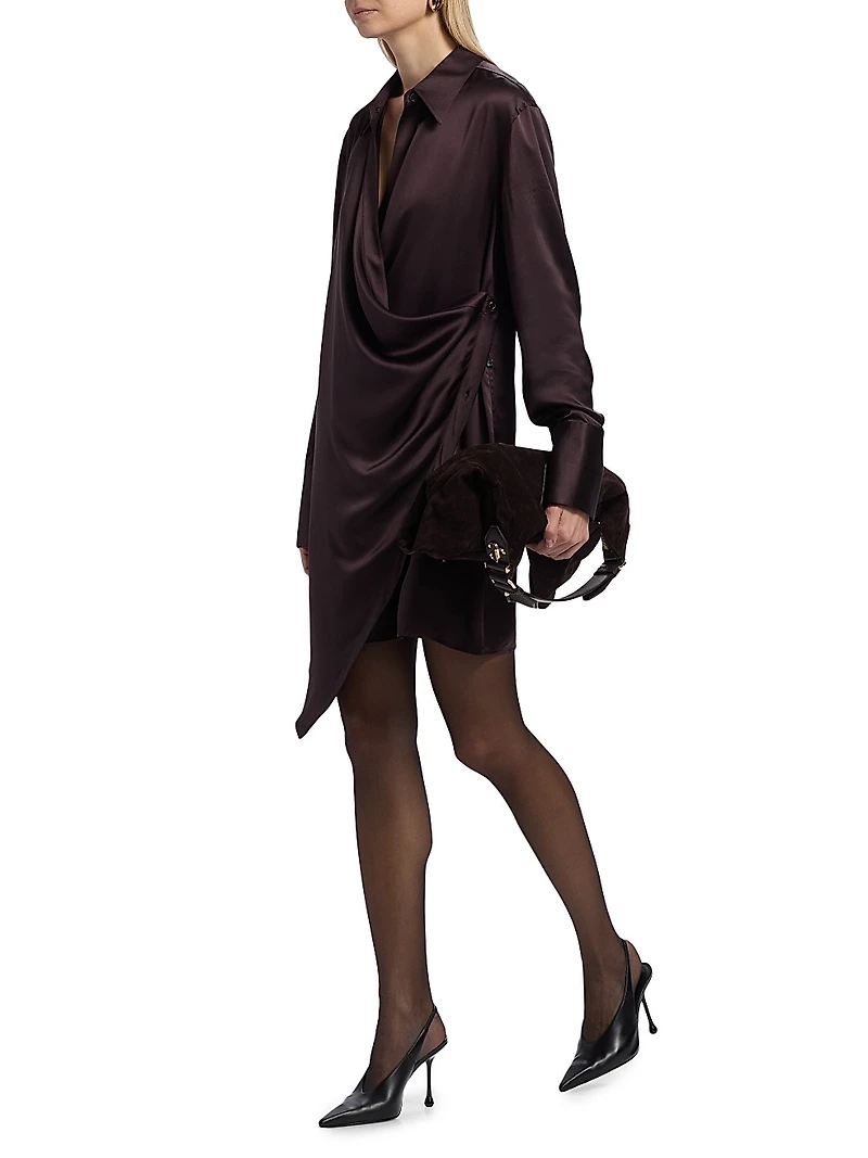 Relaxed-Fit Silk Mini-Shirtdress