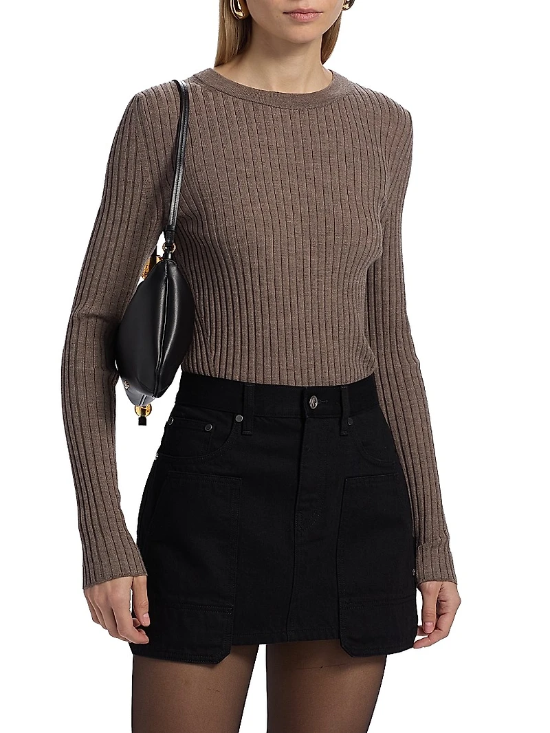 Rib-Knit Wool Top