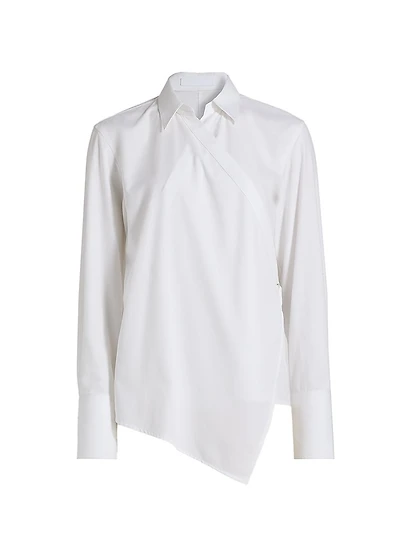Relaxed-Fit Cotton Wrap-Style Shirt
