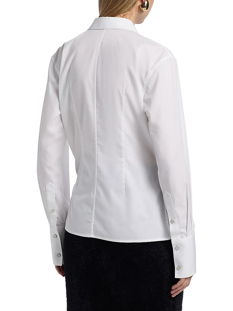Relaxed-Fit Cotton Wrap-Style Shirt