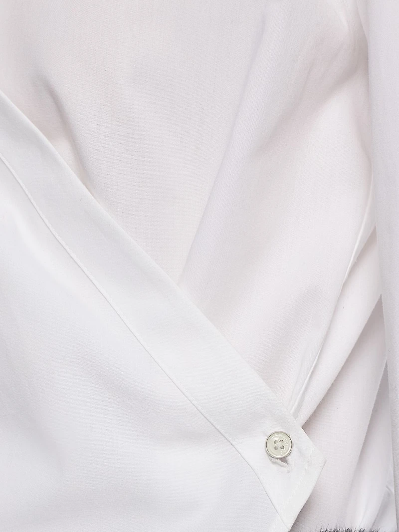 Relaxed-Fit Cotton Wrap-Style Shirt