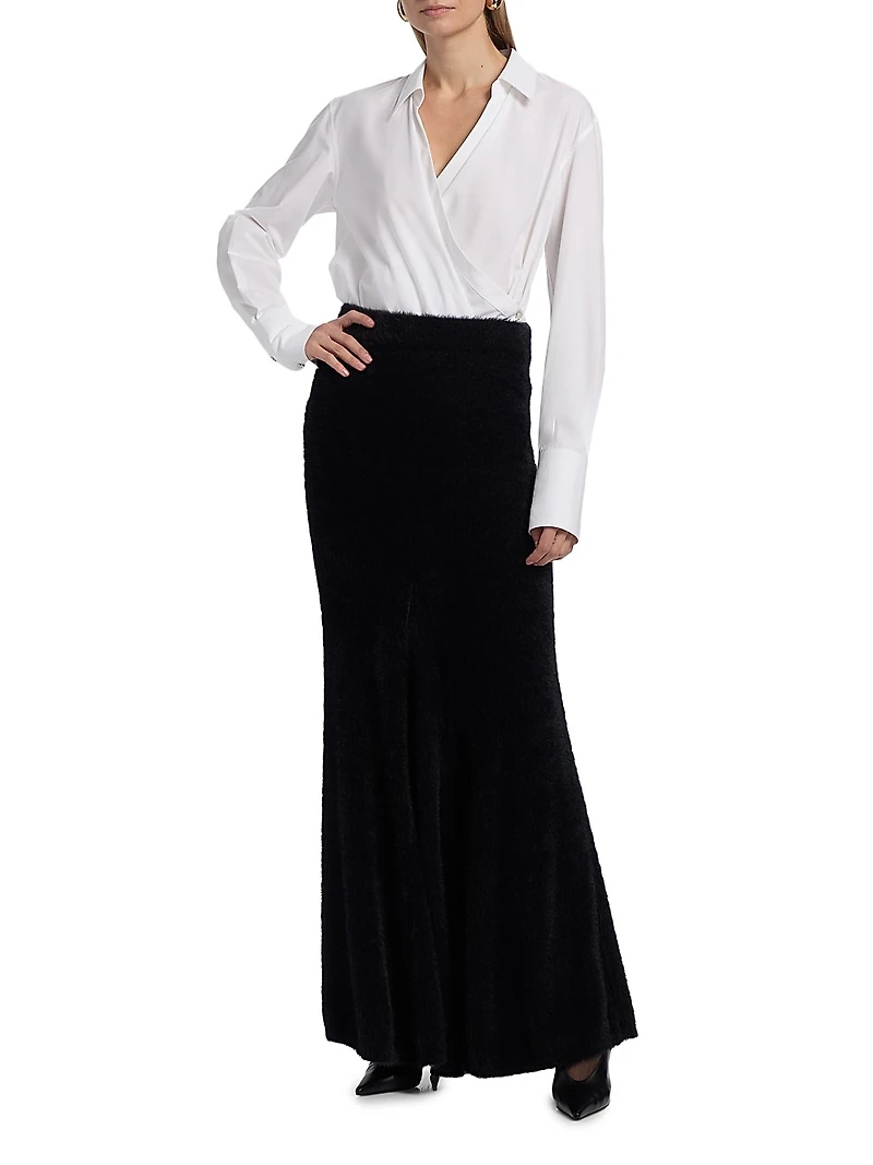 Relaxed-Fit Cotton Wrap-Style Shirt