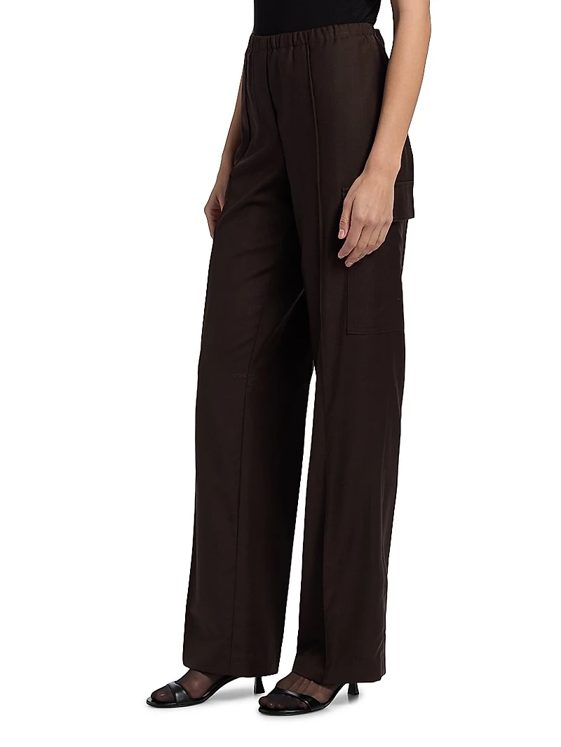 Relaxed-Fit Wool Cargo Trousers