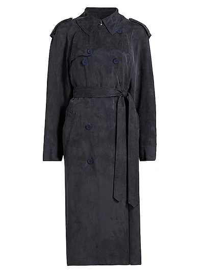 Fluid Relaxed-Fit Double-Breasted Trench Coat