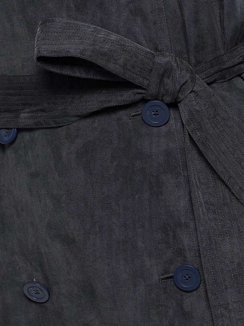 Fluid Relaxed-Fit Double-Breasted Trench Coat