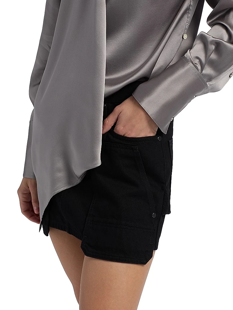 Carpenter Cotton Relaxed-Fit Miniskirt