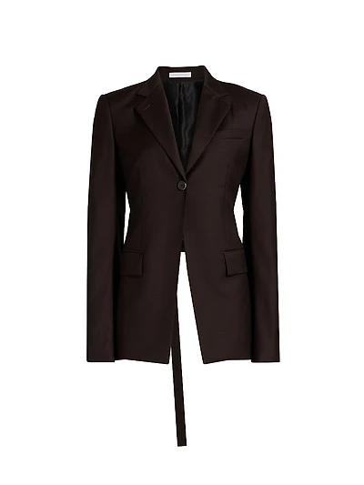 Natu Belted Wool Relaxed-Fit Blazer