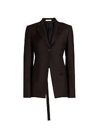 Natu Belted Wool Relaxed-Fit Blazer