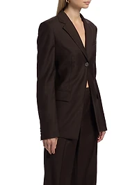 Natu Belted Wool Relaxed-Fit Blazer