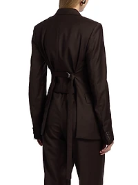 Natu Belted Wool Relaxed-Fit Blazer