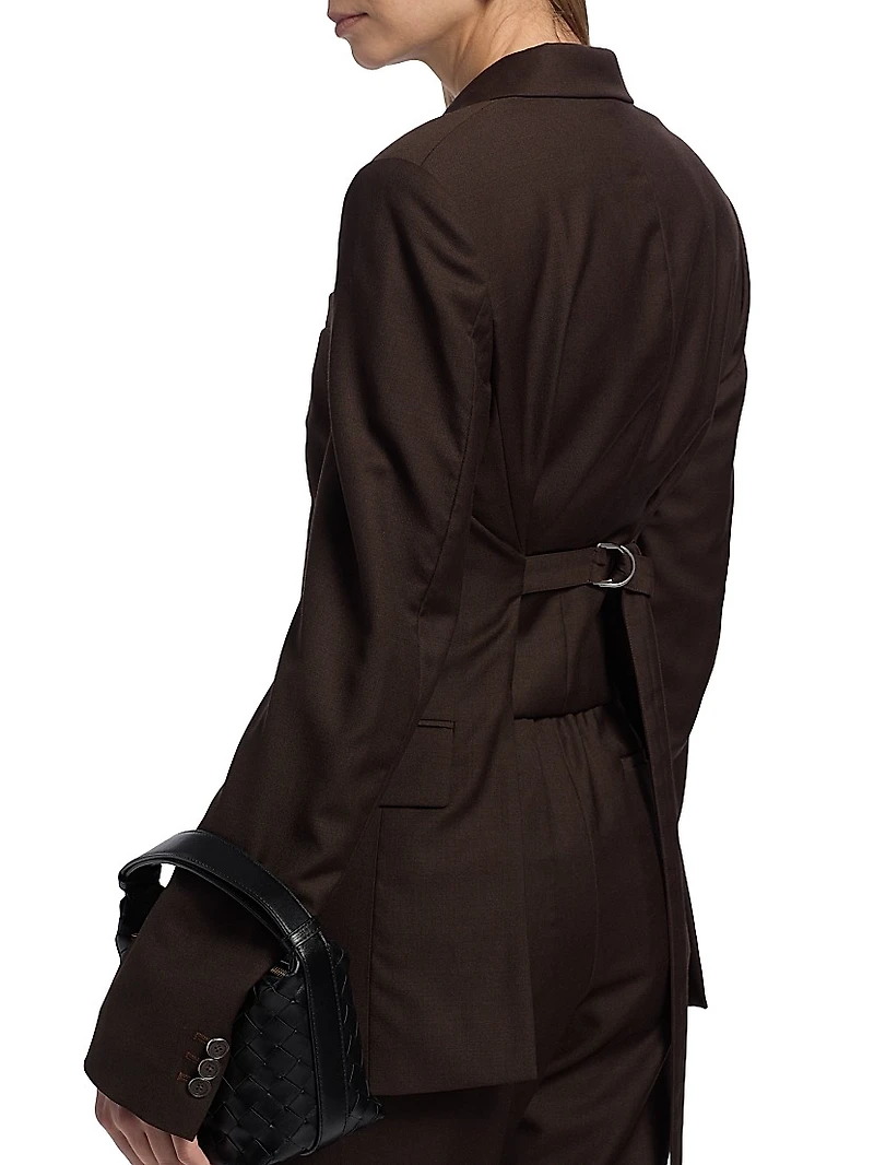 Natu Belted Wool Relaxed-Fit Blazer