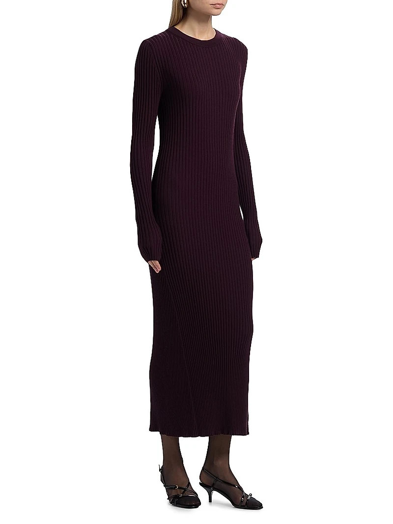Ribbed Back Cut-Out Maxi Dress