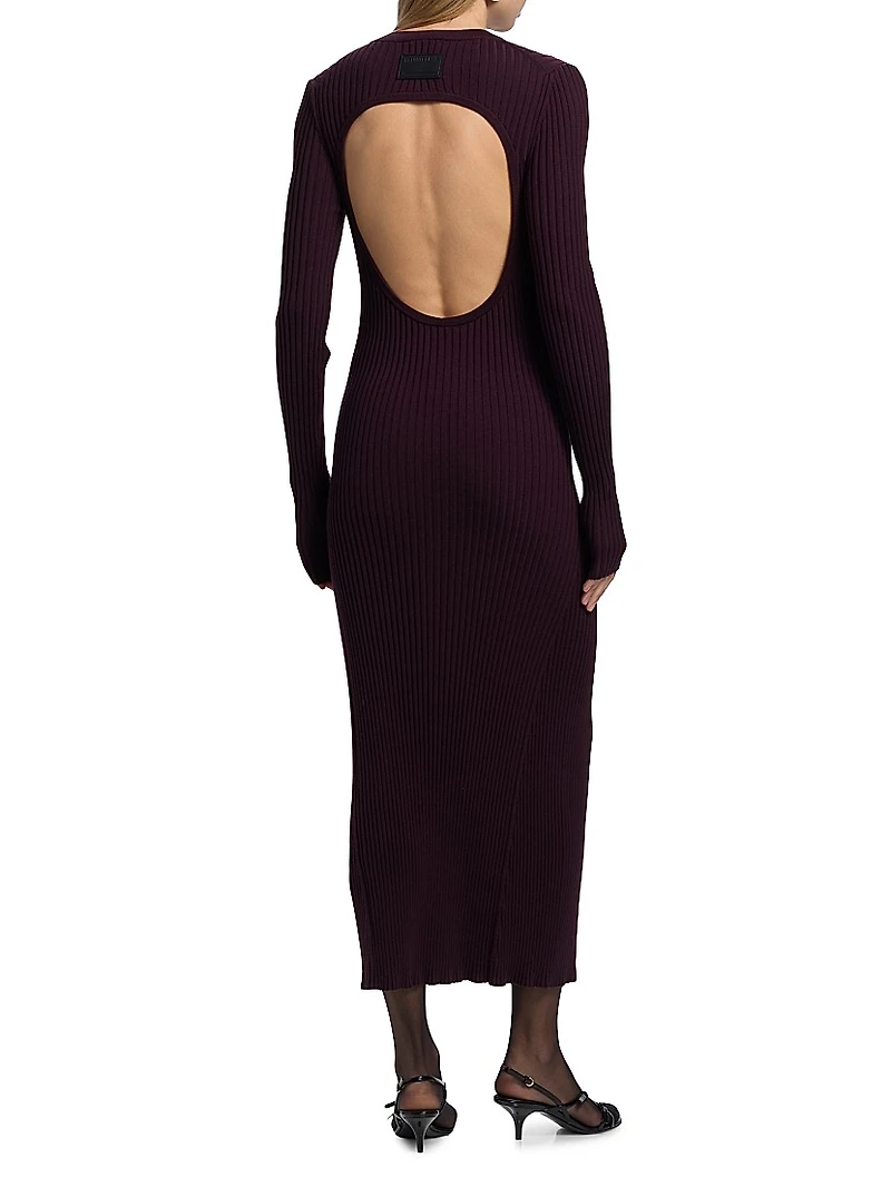 Ribbed Back Cut-Out Maxi Dress