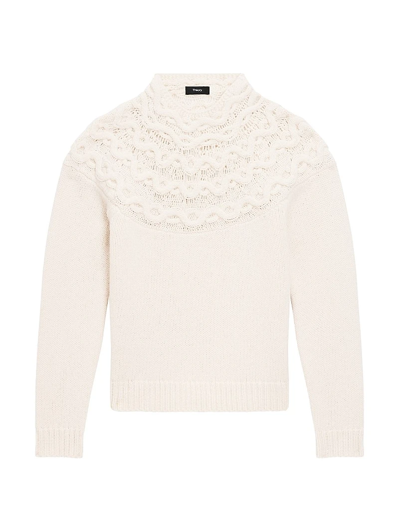 Wool-Cashmere Cable Knit Sweater