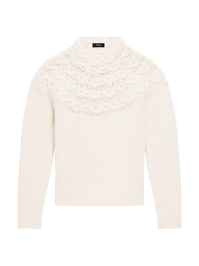 Wool-Cashmere Cable Knit Sweater