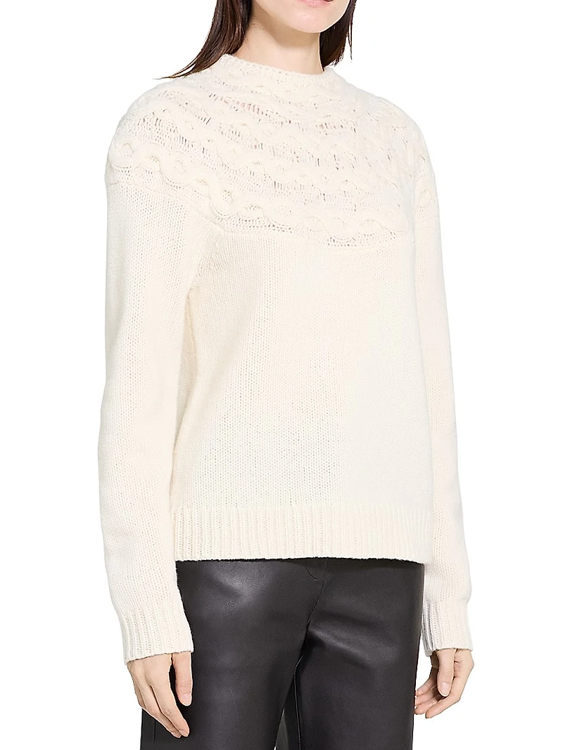 Wool-Cashmere Cable Knit Sweater