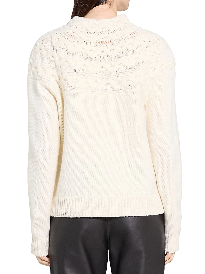 Wool-Cashmere Cable Knit Sweater
