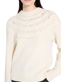 Wool-Cashmere Cable Knit Sweater