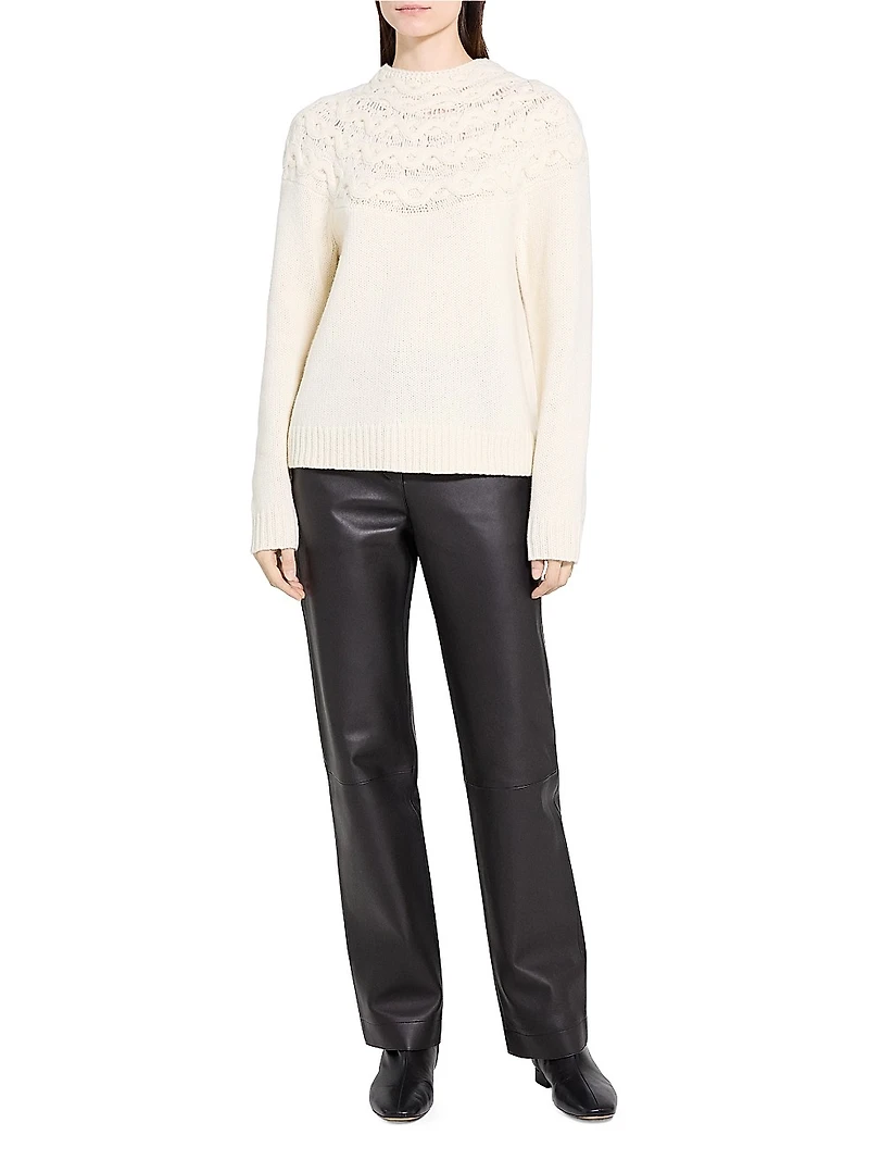 Wool-Cashmere Cable Knit Sweater