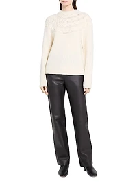 Wool-Cashmere Cable Knit Sweater