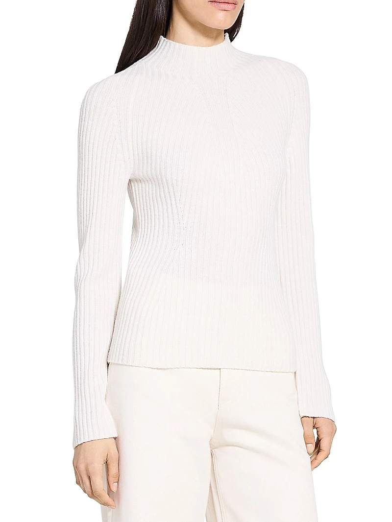 Traveling Cashmere Rib-Knit Sweater