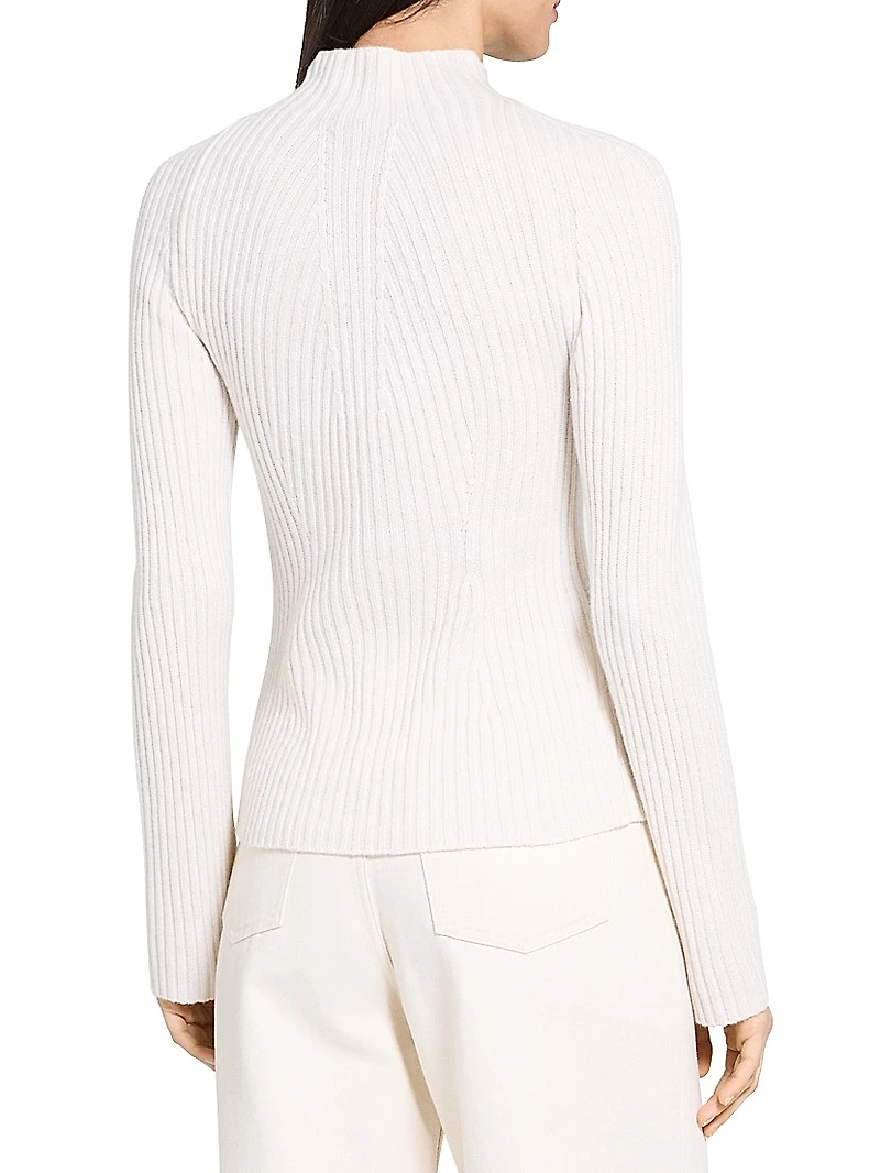 Traveling Cashmere Rib-Knit Sweater