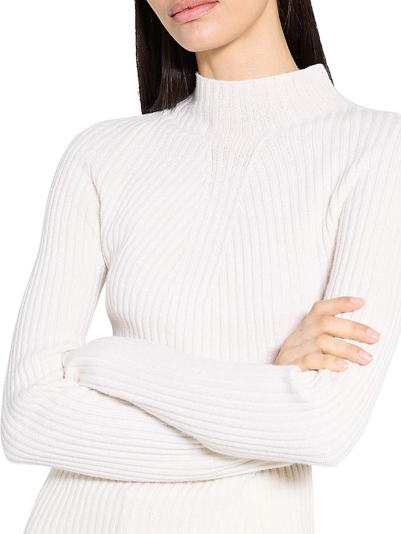 Traveling Cashmere Rib-Knit Sweater