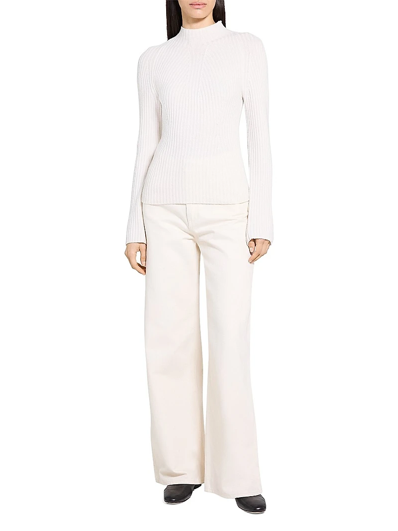 Traveling Cashmere Rib-Knit Sweater