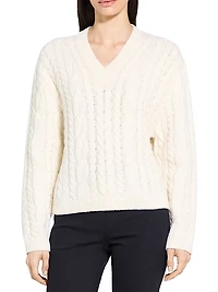 Wool-Cashmere Cable Knit Sweater
