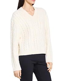 Wool-Cashmere Cable Knit Sweater