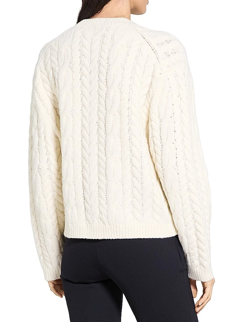 Wool-Cashmere Cable Knit Sweater