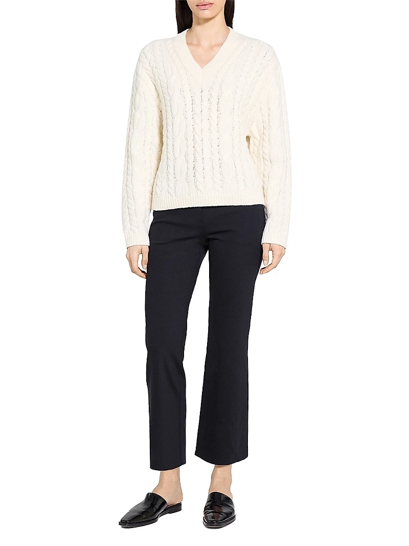 Wool-Cashmere Cable Knit Sweater