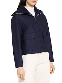 Cozy Collar Wool-Blend Jacket