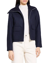 Cozy Collar Wool-Blend Jacket