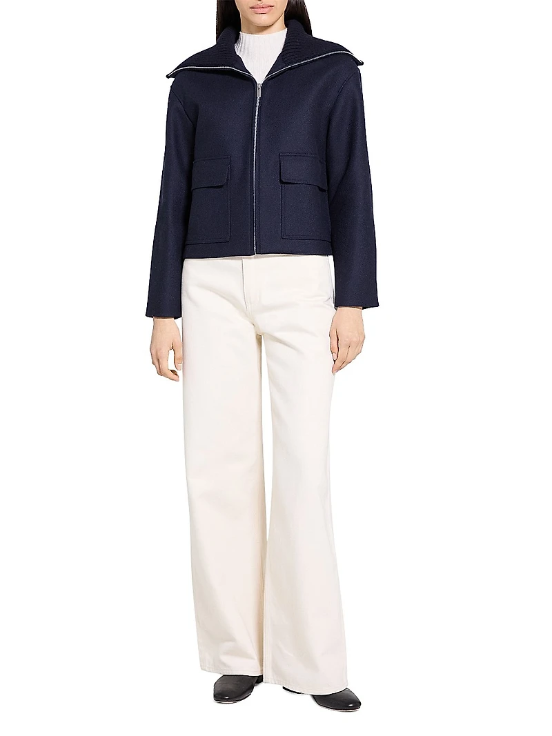 Cozy Collar Wool-Blend Jacket