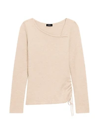 Asymmetric Merino Wool-Blend Top