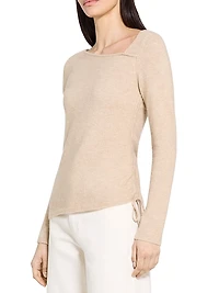 Asymmetric Merino Wool-Blend Top
