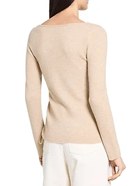 Asymmetric Merino Wool-Blend Top