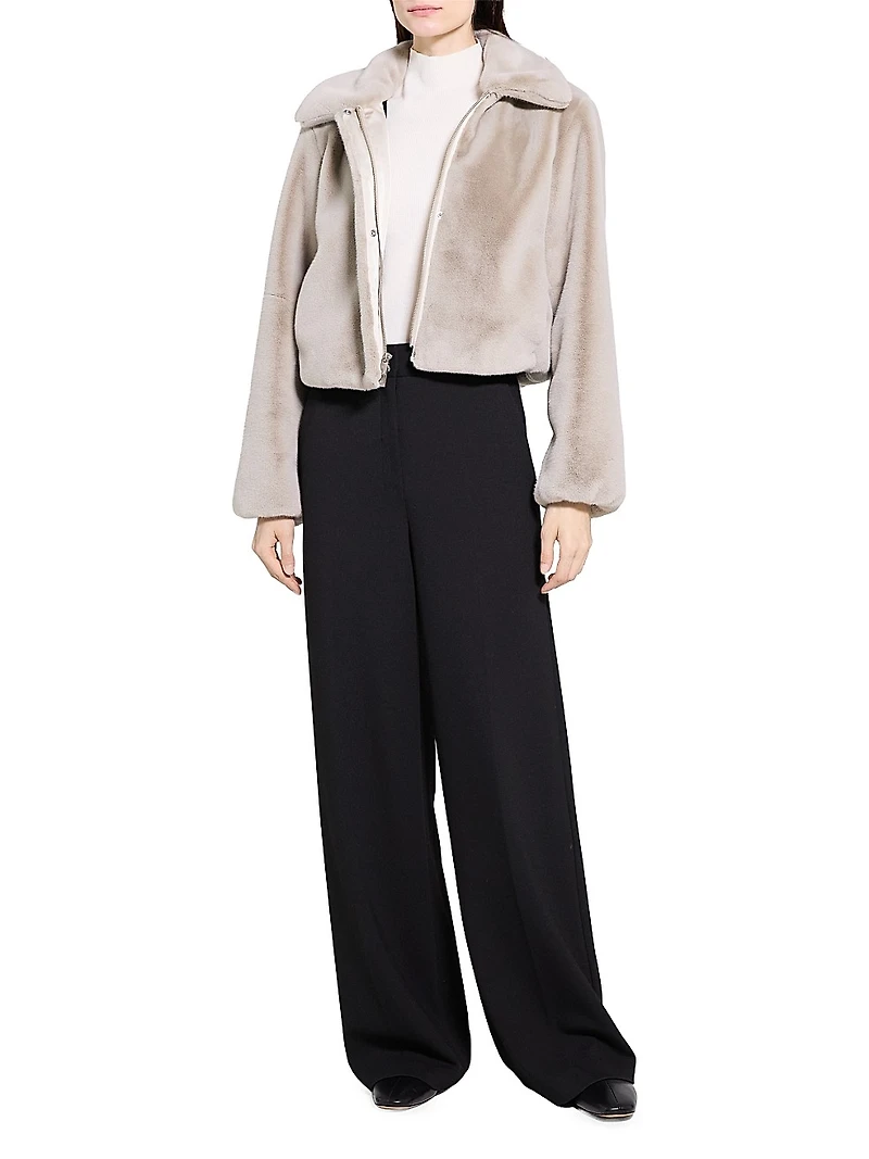 Faux-Fur Crop Coat