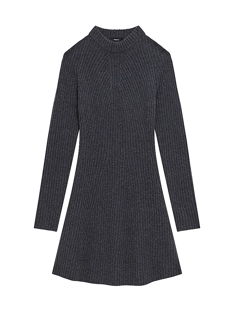 Traveling Rib-Knit Wool-Cashmere Minidress